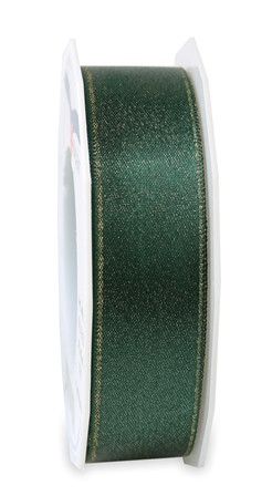 Band GLITTER SATIN 25mmx20m tanne/gold