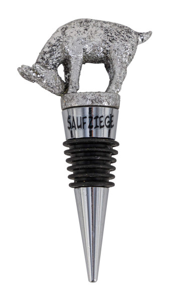 Flaschenverschluß Ziege Poly silber 5x2,3x10cm