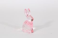 Hase Glas rosa 6,5x4x9cm