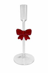 Kerzenhalter Glas klar "Schleife", D9, H20cm