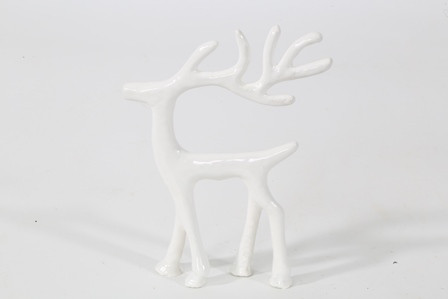 Hirsch Metall/Alu weiss emaille 13x3,5x16,5cm