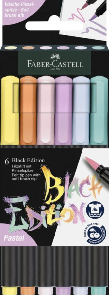 Faber-C. Filzstift Black Editi 6er Pastell