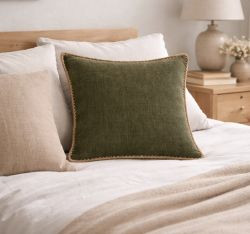 Kissen Keder mit Füllung 45x45cm kaki