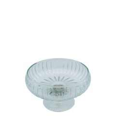 Schale auf Fuß Glas klar L 14x24cm