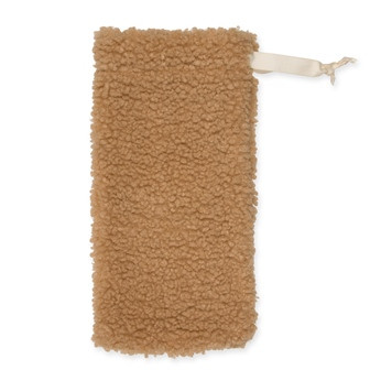 Flaschentasche/Geschenkbeutel Teddyfell natur