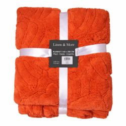 Decke Blätter orange 140x200cm