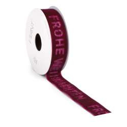 Band VELVET WEIHNACHTEN 5mx25mm azalee