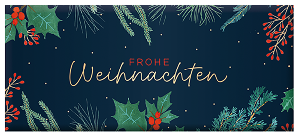 Schoko Weihnachten Frohe Weihnachten Goldveredelung 30g