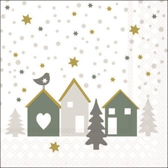 Serviette Magic house sage 33x33cm