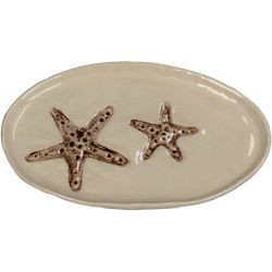 Teller Seastar Steinzeug braun 24,5x15,3x2cm
