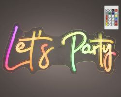 LED Neon Let´s Party USB indoor 1,6x41x18cm