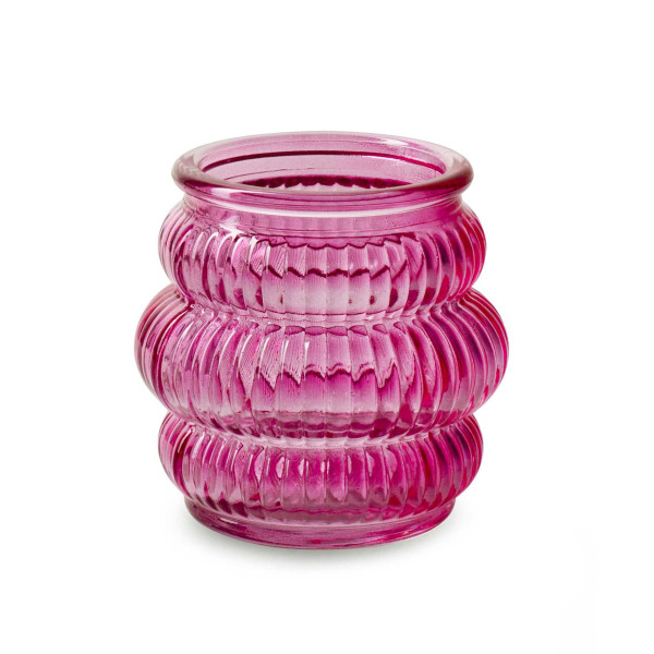 Windlicht Glas fuchsia 8x8cm