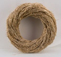 Kranz m.Äste natur hängend champagner/Glitzer 33x33x9cm