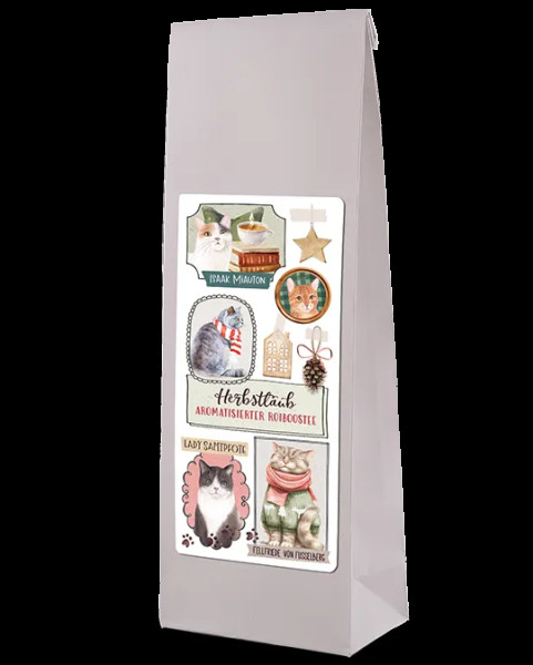 Tee Herbstlaub Katzenfamilie aromatisierter Rooibostee 100g