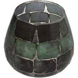 Kerzenhalter Glas grün 14x14x14cm