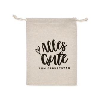 Geschenkbeutel Alles Gute natur/schwarz