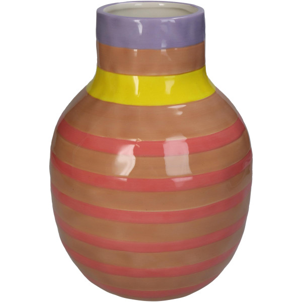 Vase gestreift Dolomite pink 18x18x25cm