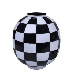 Kugelvase Metall "Black-White" 24cm