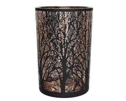 Windlicht Glas schwarz 10x12.5cm