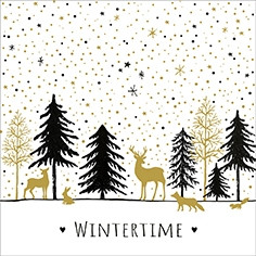 Serviette Cocktail 25x25cm Modern Wintertime