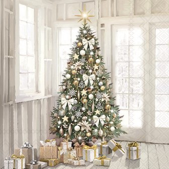 Serviette Modern Christmas tree 33x33cm
