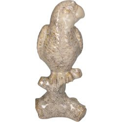 Ornament Vogel Steingut Sand 13,5x11,x30cm