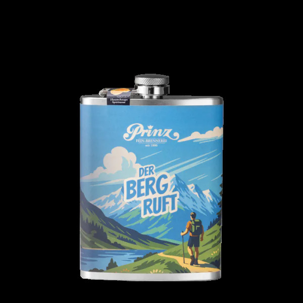 Prinz Flachmann "Der Berg ruft", Marillen Schnaps, 0,2l 34%vol