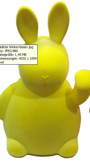 Hase winkend gelb 12x10,5x20cm