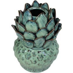 Vase Steingut grün 15x15x19,5cm