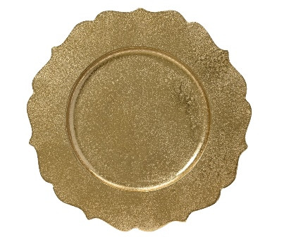 Teller Deko Aluminium gold 33x33x1cm