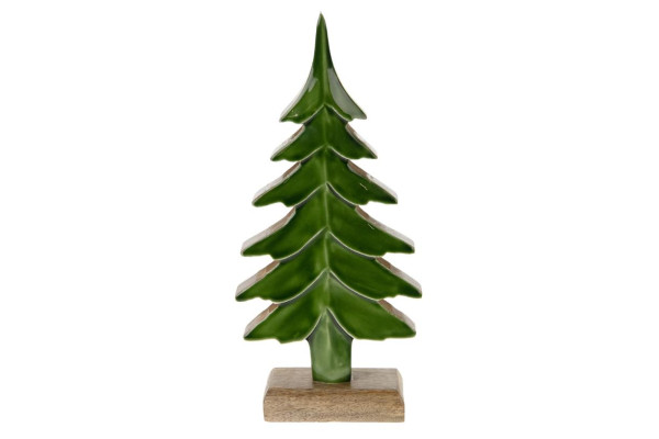 Weihnachtsbaum Holz grün 14x5x30cm