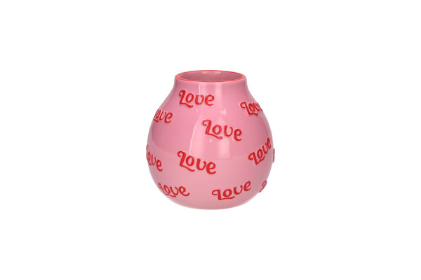 Vase Love S rosa/rot 14x14,3x14cm