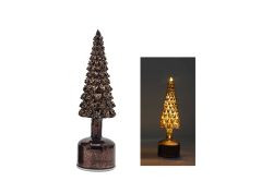 Baum m.LED Glas & drehend braun 32cm