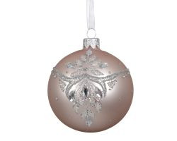 Kugel Glitzer rosa Glas D8cm