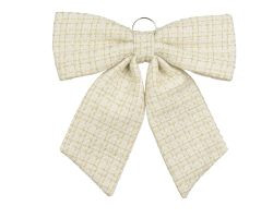 Schleife Tweed weiß Polyester 5,5x48x52cm