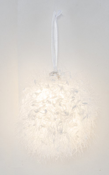 LED Kugel Schneeoptik weiß 10x10x13cm