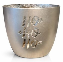 Windlicht "Hohoho" Metall gold H8,5cm D10cm