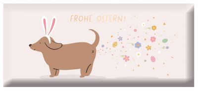 Schoko Ostern Frohe Ostern! Goldveredelung (Hund) 30g