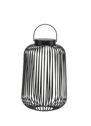LED Laterne Metalll "Lunaro" schwarz, Größe M: 23,5x23,5x36 cm, aufladbar über USB-C-Anschluss, ink