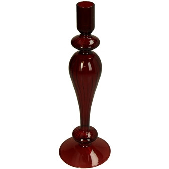 Kerzenständer Glas rot 9x9x27,5cm