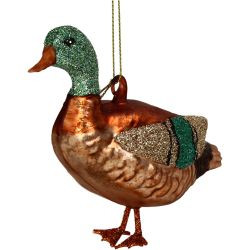 Hänger Glas Ente braun 14,5cm