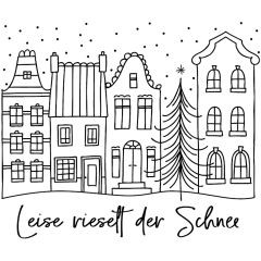 Stempel Leise rieselt der Schnee 6x7cm