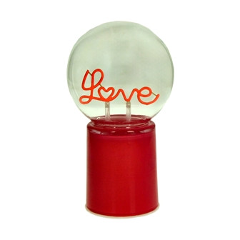 LED Ornament Love Glas rot 10x10x17cm