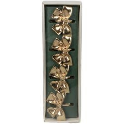 Serviettenring Schleife Metall gold 17x5x5cm BOX/4