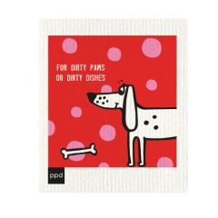 Schwammtuch Dog Approved red