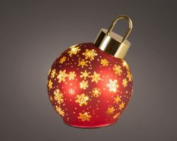 LED Kugel rot indoor 18x14cm
