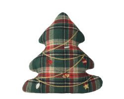 Kissen Tannenbaum kariert Polyester 42x43x2cm