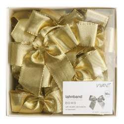 Schleife LAHNBAND 8x6cm 50Stück gold