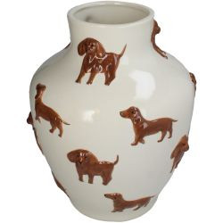 Vase Dogs Dolomit Ivory 21x21x28,5cm