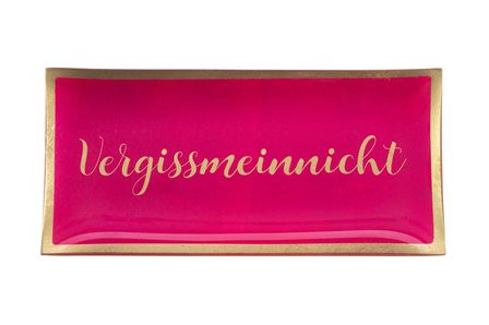 Teller Vergissmeinnicht Glas neonpink 10x0,8x21cm